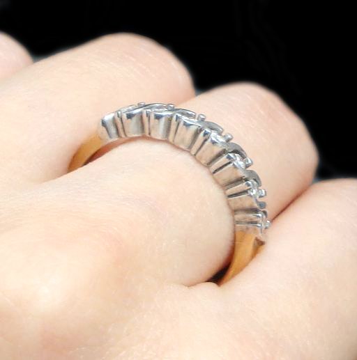 GENUINE DIAMOND 7-STONE CHANNEL RING IN 10K GOLD